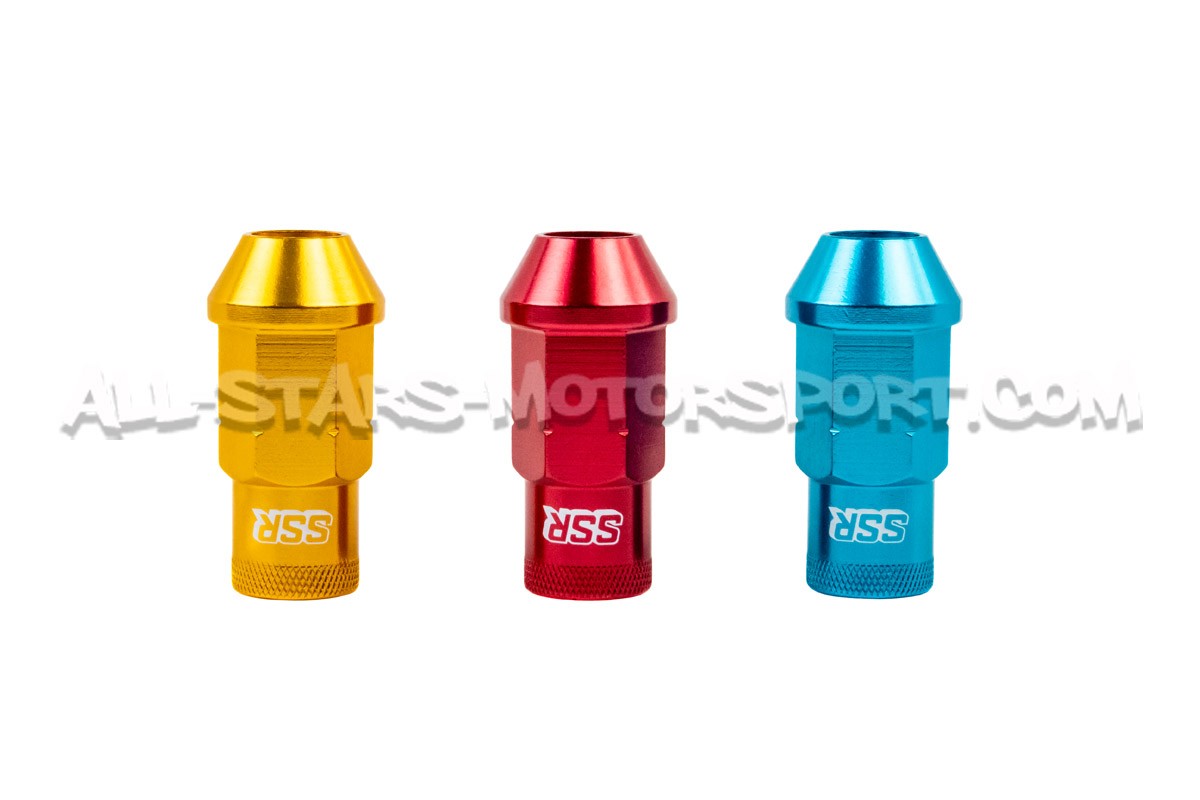 Tuercas de ruedas de aluminio SSR Wheels 12x125 / 12x150 rojo, azul o amarillo