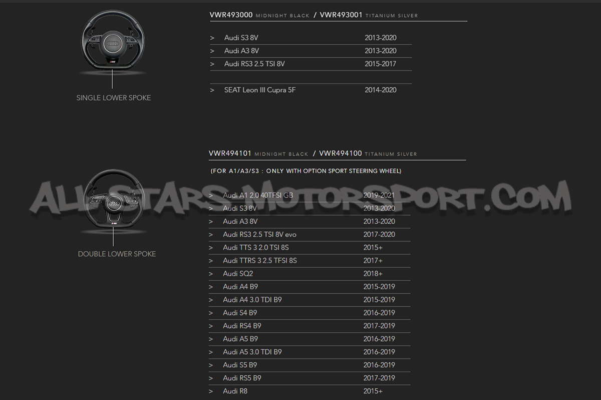 Audi S3 8V / RS3 8V / TTS / TTRS 8S Racingline Paddle Shifters