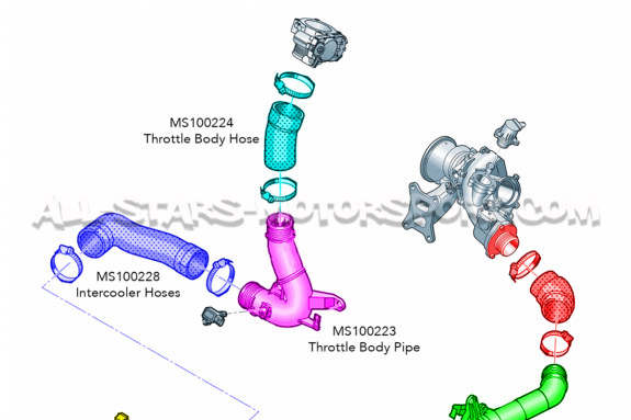 Golf 8 GTI / Octavia NX VRS 2.0 TSI EA888.4 Evo APR Throttle Pipe