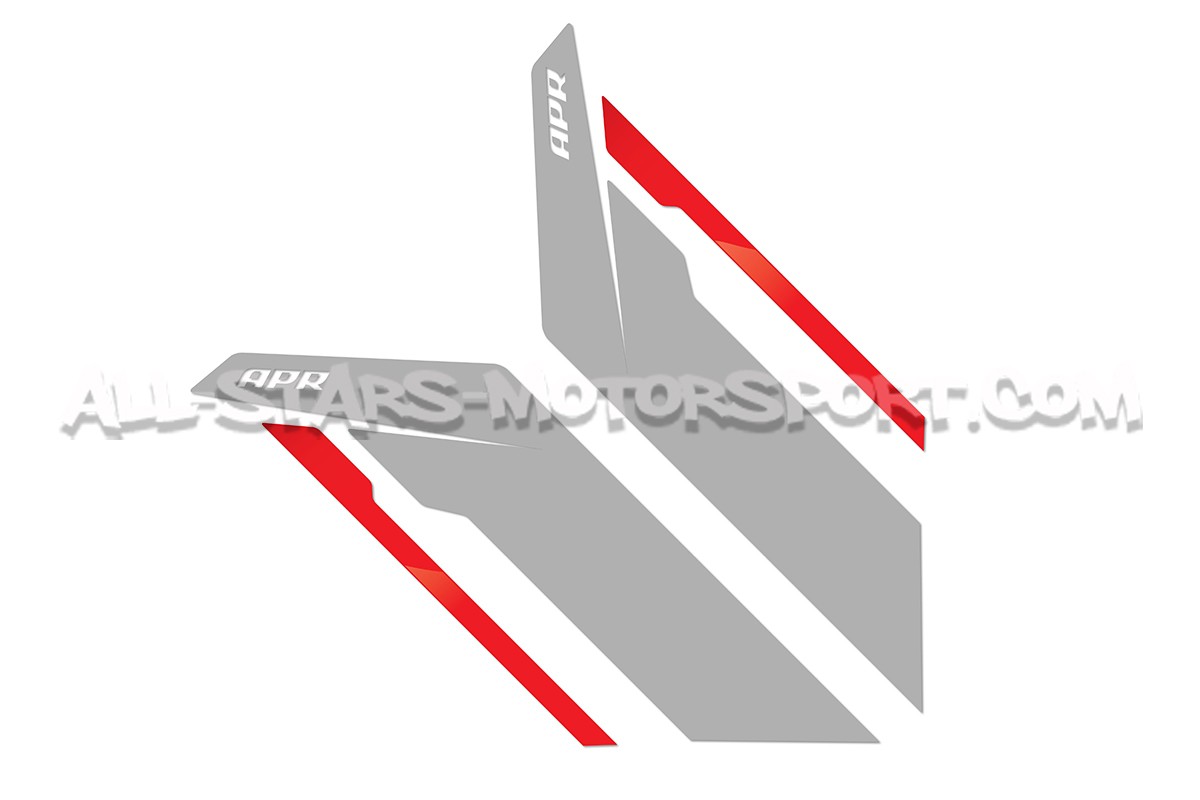 Autocollants d'ailes APR sideburns noir / rouge ou argent rouge