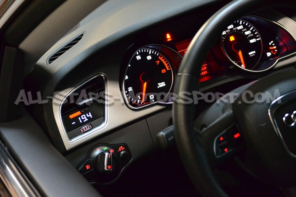 Reloj digital P3 Gauges para rejilla de ventilacion de Audi A4 / S4 B8 y A5 / S5 8T