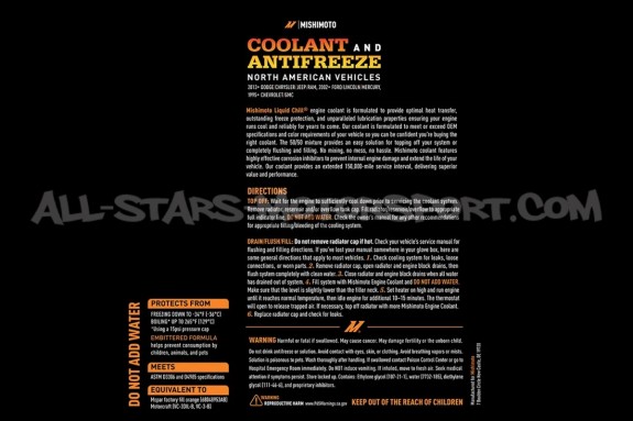 Liquide de refroidissement Mishimoto Chill Orange pour Ford, Dodge,...