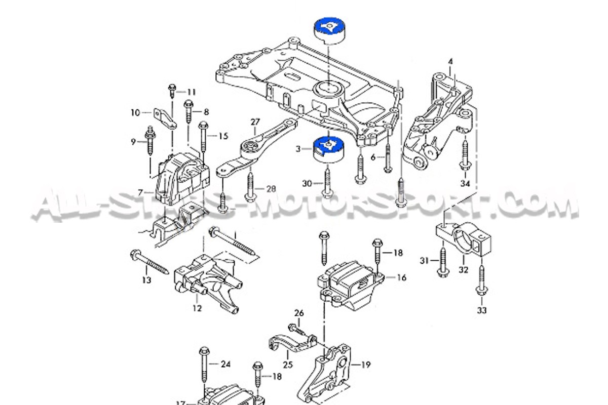 Soporte motor inferior Racingline para Scirocco / Golf 5 / Golf 6 / Leon 2