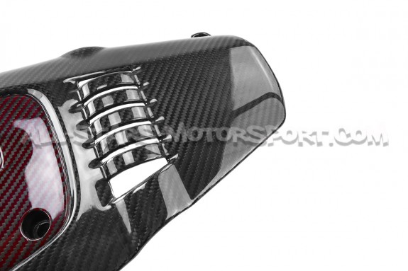 Couvre moteur carbone et kevlar rouge Eventuri pour Honda Civic Typ...