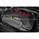 Tapa de motor de fibra de carbono y kevlar rojo Eventuri para Audi ...