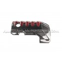 Tapa de motor de fibra de carbono y kevlar rojo Eventuri para Audi ...