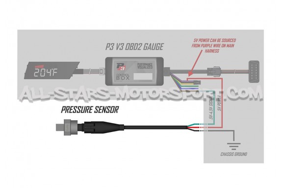 Capteur de pression d'huile ou d'essence analogique P3 Gauges