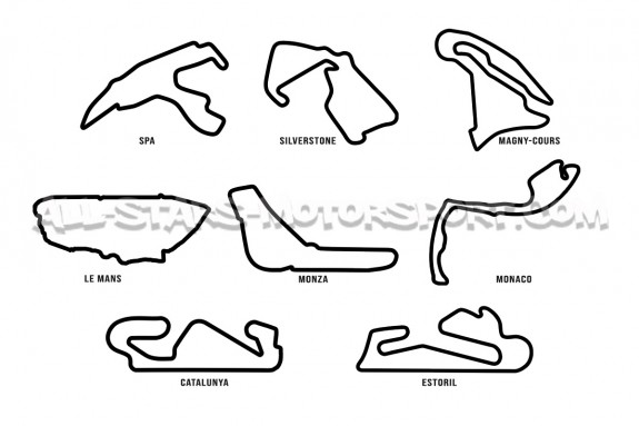 Autocollant sticker circuit Nurburgring / Spa / Estoril / Monaco / ...