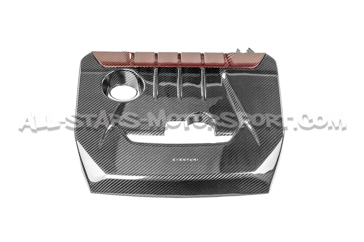 Toyota Yaris GR Eventuri Carbon Fiber / Red Kevlar Engine Cover