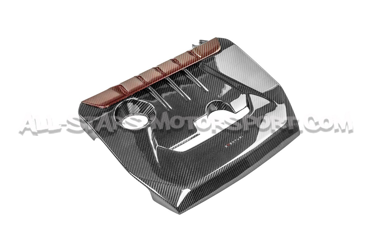 Toyota Yaris GR Eventuri Carbon Fiber / Red Kevlar Engine Cover
