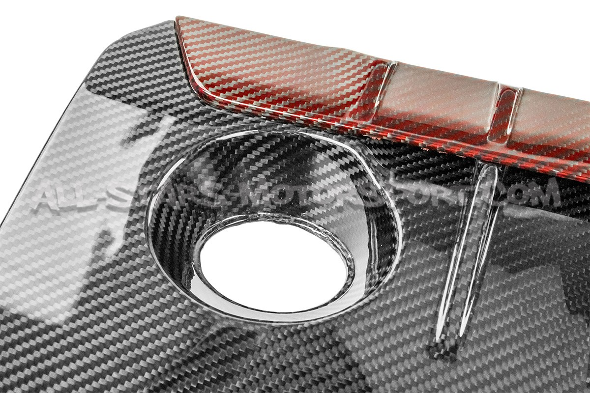 Toyota Yaris GR Eventuri Carbon Fiber / Red Kevlar Engine Cover