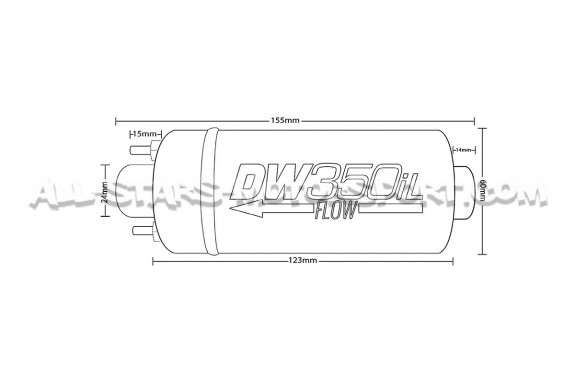 Bomba de combustible externa Deatschwerks DW350iL 350lph universal