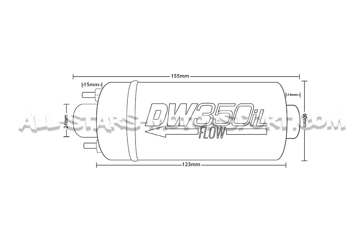 Bomba de combustible externa Deatschwerks DW350iL 350lph universal